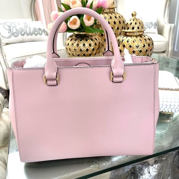 * NWT MICHAEL Michael Kors Kellen Saffiano Leather Satchel Bag, Blossom - Picture 4 of 13